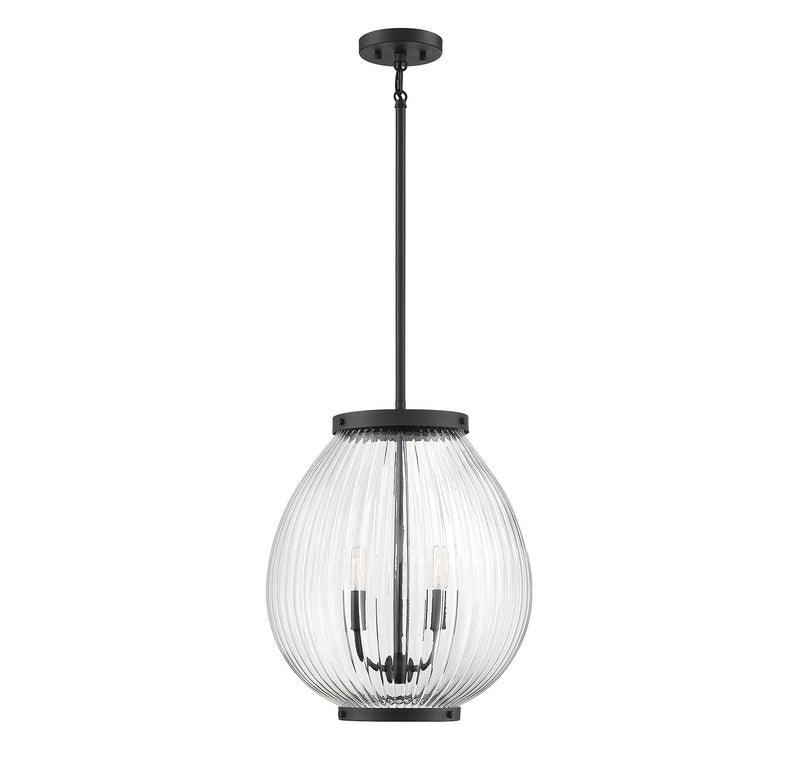 Savoy House Welles 7-171-3-89 Three Light Pendant, Matte Black Finish - LightingWellCo