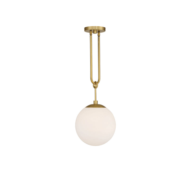 Savoy House Becker 7-180-1-322 One Light Pendant, Warm Brass Finish - LightingWellCo