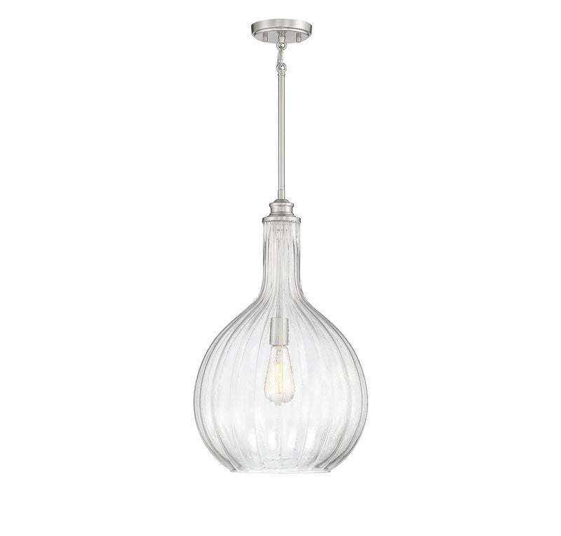 Savoy House Brandon 7-2255-1-SN One Light Pendant, Satin Nickel Finish - LightingWellCo