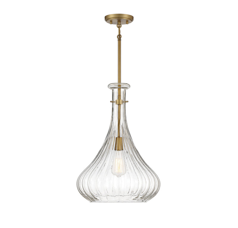 Savoy House Bristo 7-2265-1-322 One Light Pendant, Warm Brass Finish - LightingWellCo