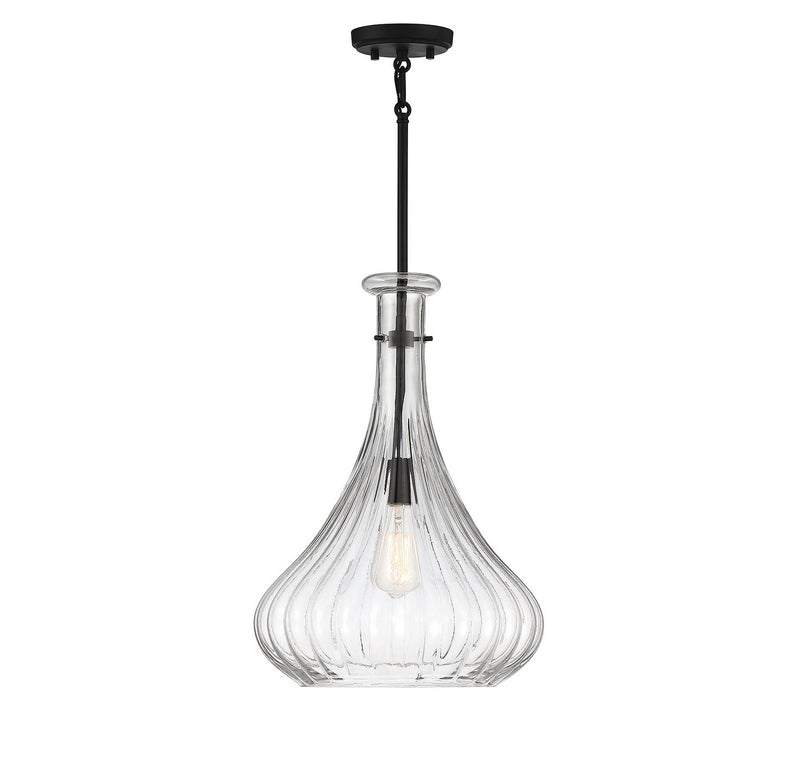 Savoy House Bristo 7-2265-1-89 One Light Pendant, Matte Black Finish - LightingWellCo