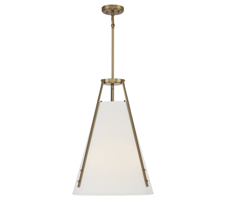 Savoy House Newport 7-2521-4-322 Four Light Pendant, Warm Brass Finish - LightingWellCo