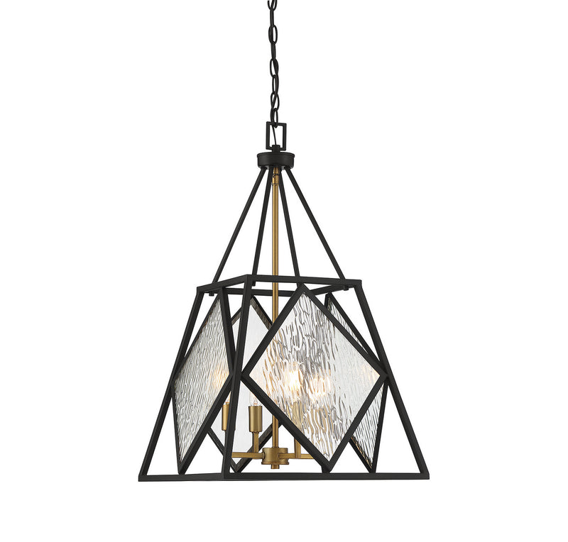 Savoy House Capella 7-5402-4-79 Four Light Linear Chandelier, English Bronze And Warm Brass Finish - LightingWellCo