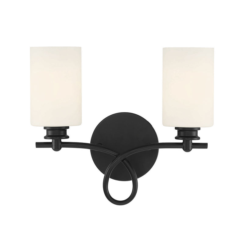 Savoy House Woodbury 8-530-2-BK Two Light Bath Bar, Black Finish - LightingWellCo