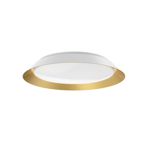 Kuzco Lighting Jasper FM43419-WH/GD LED Flush Mount, White/Gold Finish - LightingWellCo