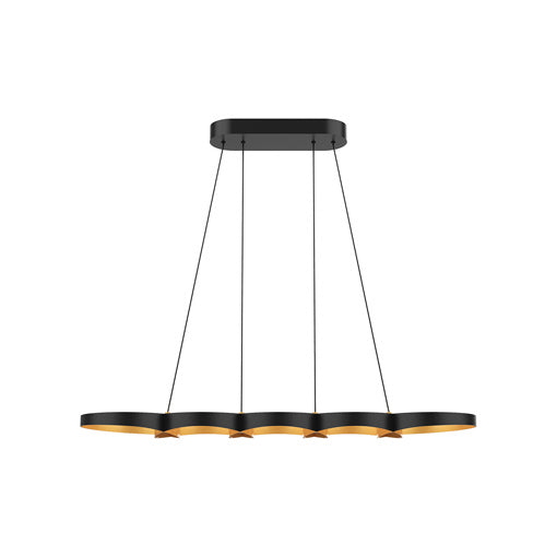 Kuzco Lighting Maestro LP90838-BK/GD LED Island Pendant, Black/Gold Finish - LightingWellCo