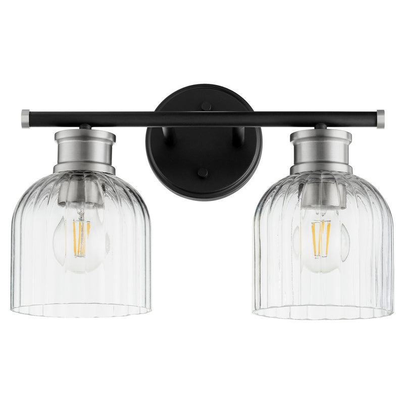 Quorum 510-2-6965 Two Light Vanity, Black w Satin Nickel Finish - LightingWellCo