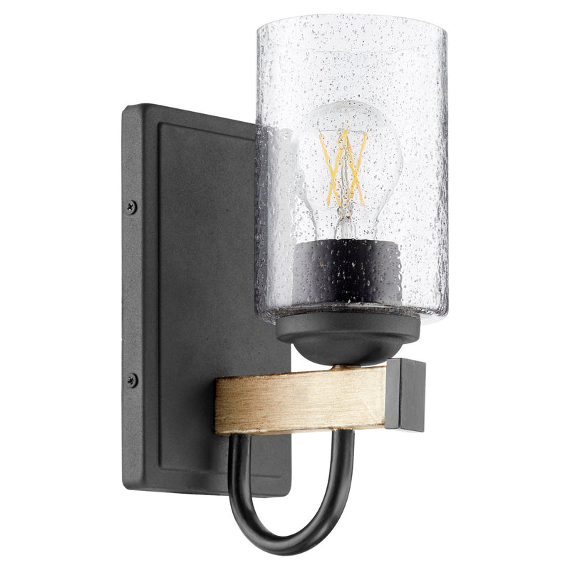 Quorum 5140-1-69 One Light Wall Mount, Black w Driftwood finish Finish - LightingWellCo