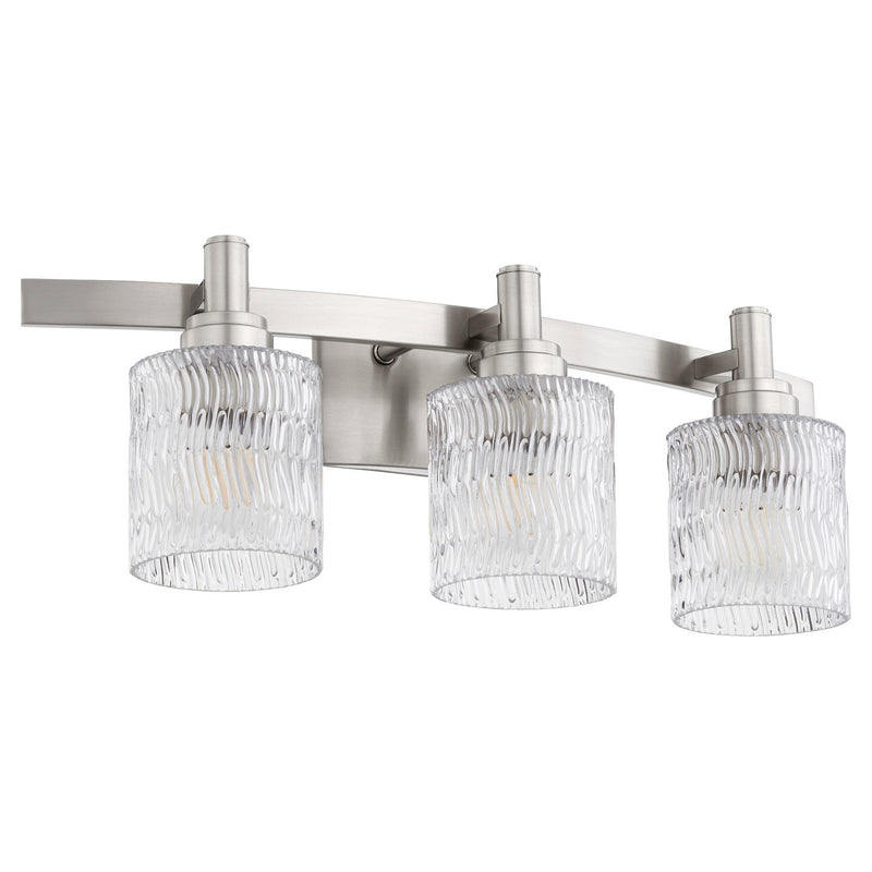 Quorum 5184-3-65 Three Light Vanity, Satin Nickel Finish - LightingWellCo