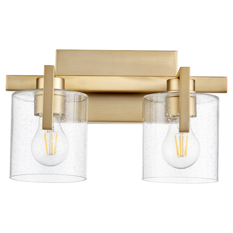 Quorum 5190-2-80 Two Light Vanity, Aged Brass Finish - LightingWellCo