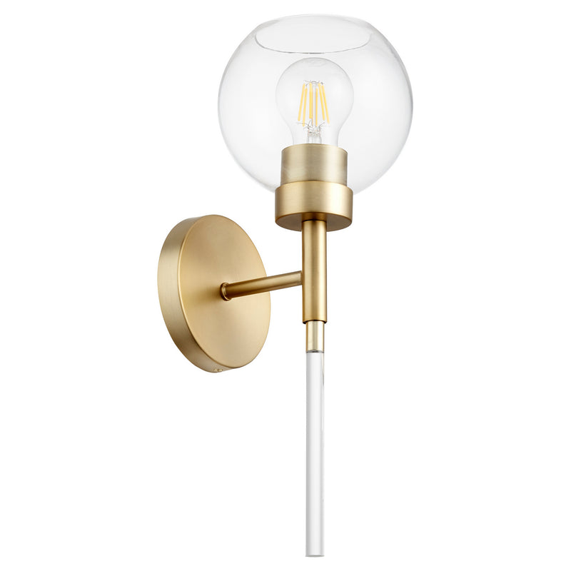 Quorum 5317-1-80 One Light Wall Mount, Aged Brass Finish - LightingWellCo