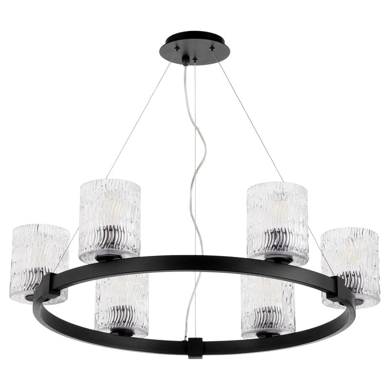 Quorum 6184-6-69 Six Light Chandelier, Black Finish - LightingWellCo