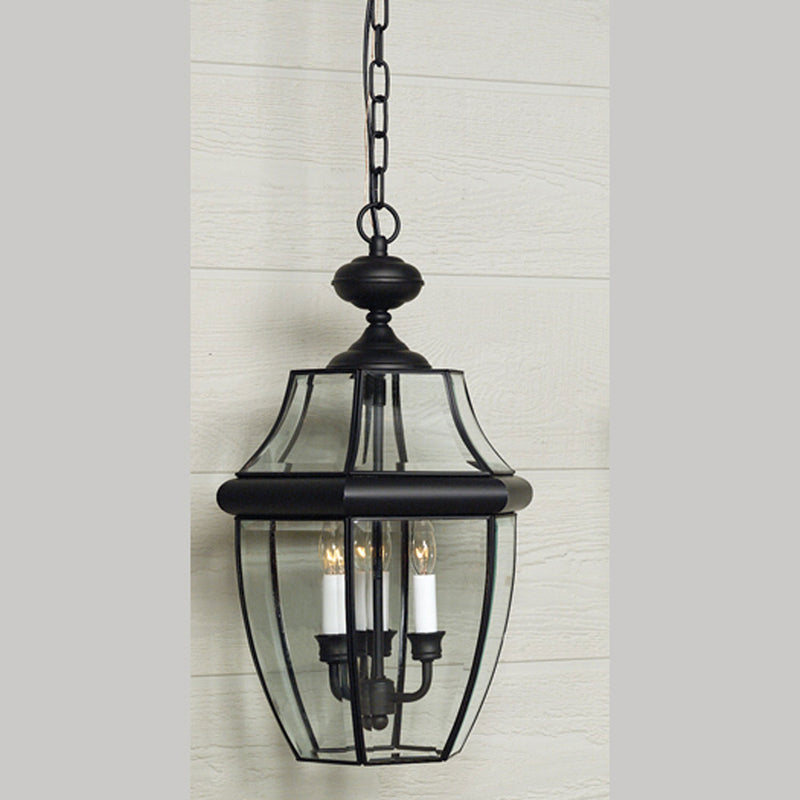 Quoizel NY1179K Three Light Outdoor Hanging Lantern, Mystic Black Finish - LightingWellCo