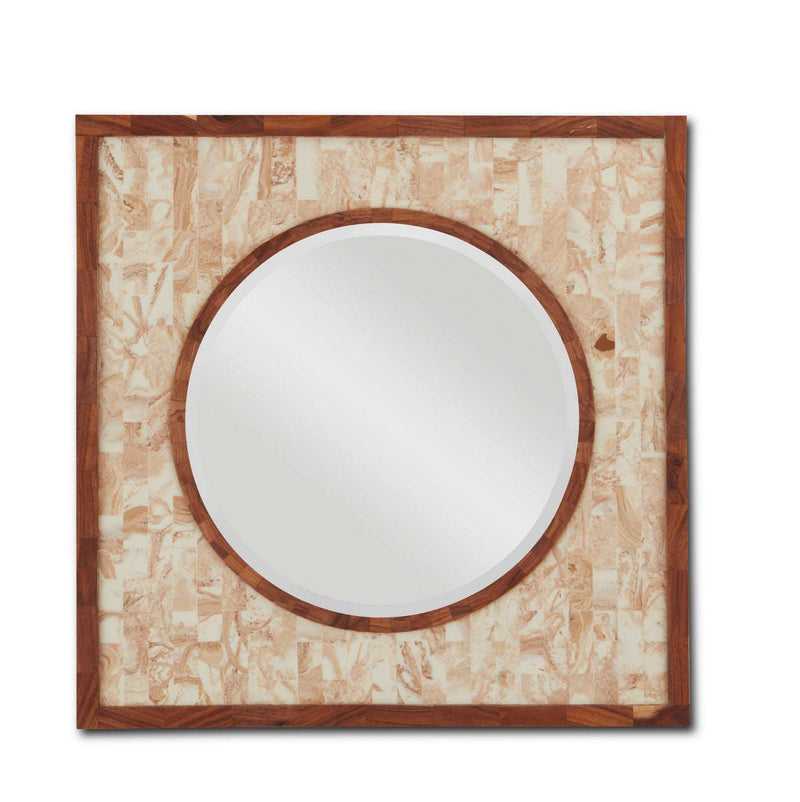 Currey and Company 1000-0102 Mirror, Brown Marbled/Natural/Mirror Finish - LightingWellCo