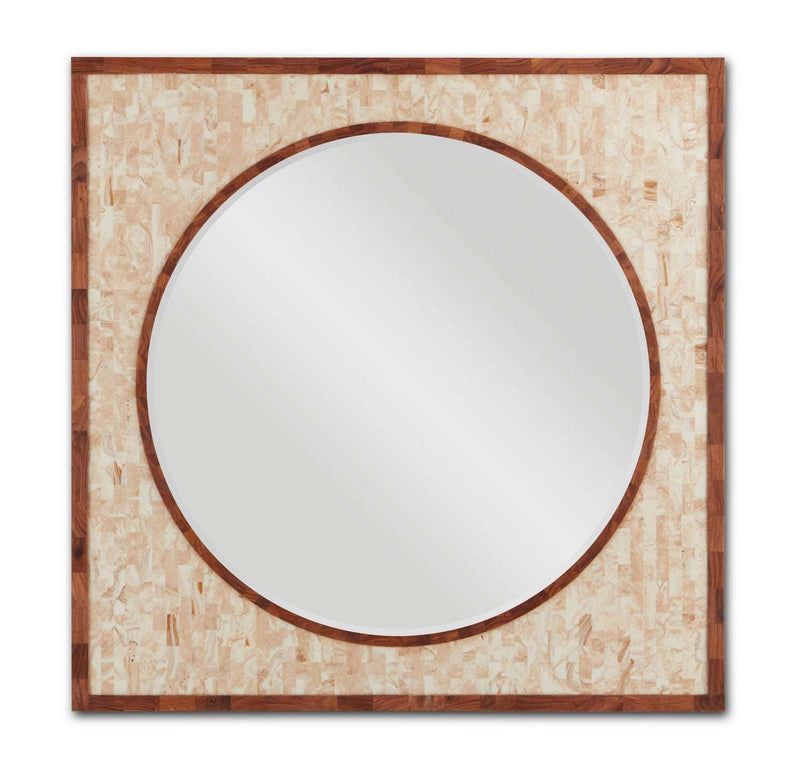 Currey and Company 1000-0103 Mirror, Brown Marbled/Natural/Mirror Finish - LightingWellCo