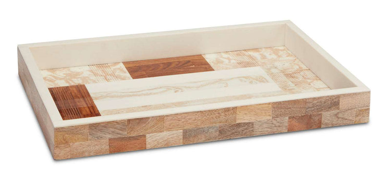 Currey and Company 1200-0447 Tray, Marble/Brown/Ivory/Natural Finish - LightingWellCo