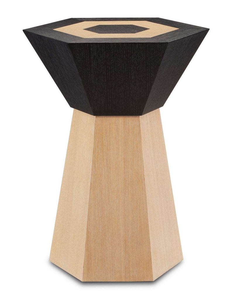 Currey and Company 3000-0192 Accent Table, Natural/Caviar Black Finish - LightingWellCo