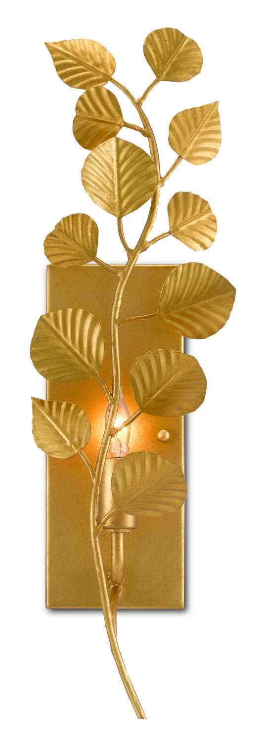 Currey and Company 5000-0189 One Light Wall Sconce, Contemporary Gold Leaf Finish - LightingWellCo