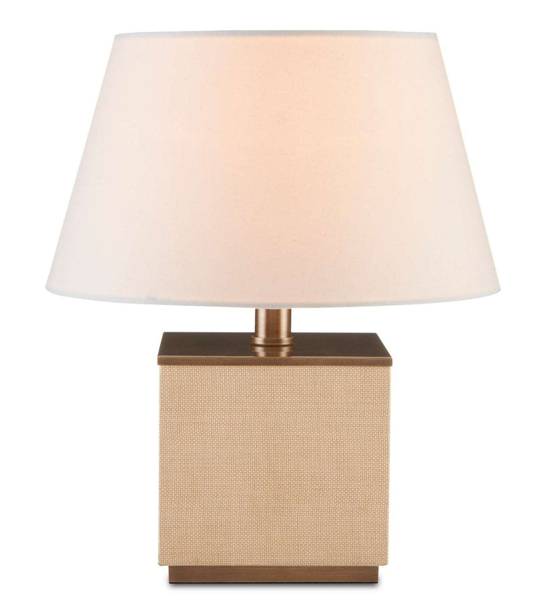 Currey and Company 6000-0693 One Light Table Lamp, Antique Brass/Natural Finish - LightingWellCo