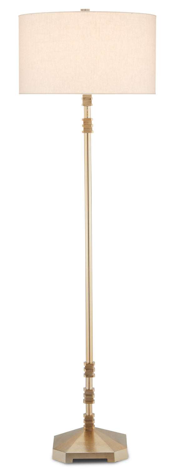 Currey and Company 8000-0098 One Light Floor Lamp, Shiny Gold Finish - LightingWellCo