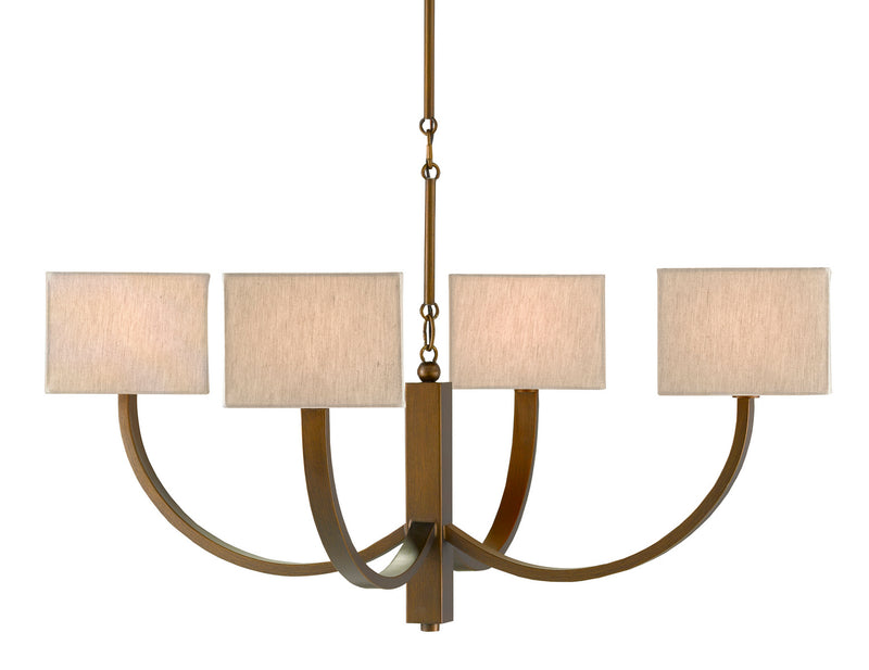 Currey and Company 9000-0768 Four Light Chandelier, Painted Bronze Finish - LightingWellCo