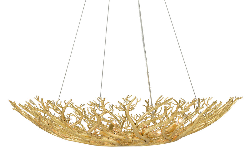 Currey and Company 9000-0780 Eight Light Chandelier, Gold Gilt Finish - LightingWellCo