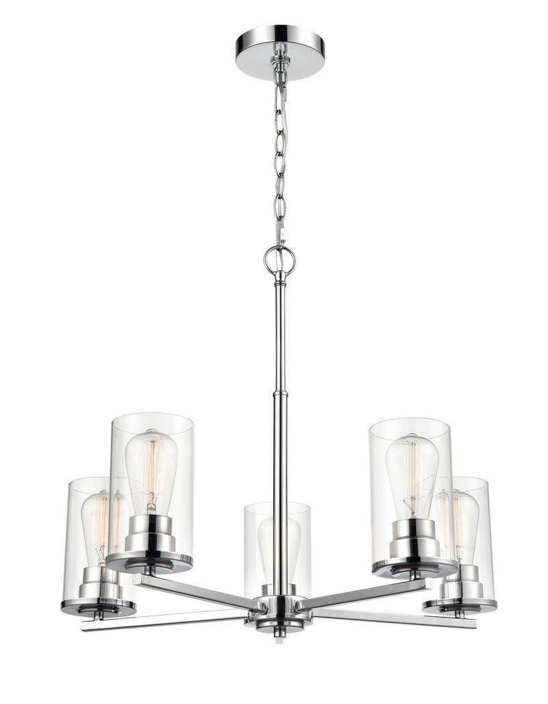 Millennium 2715-CH Five Light Chandelier, Chrome Finish at LightingWellCo