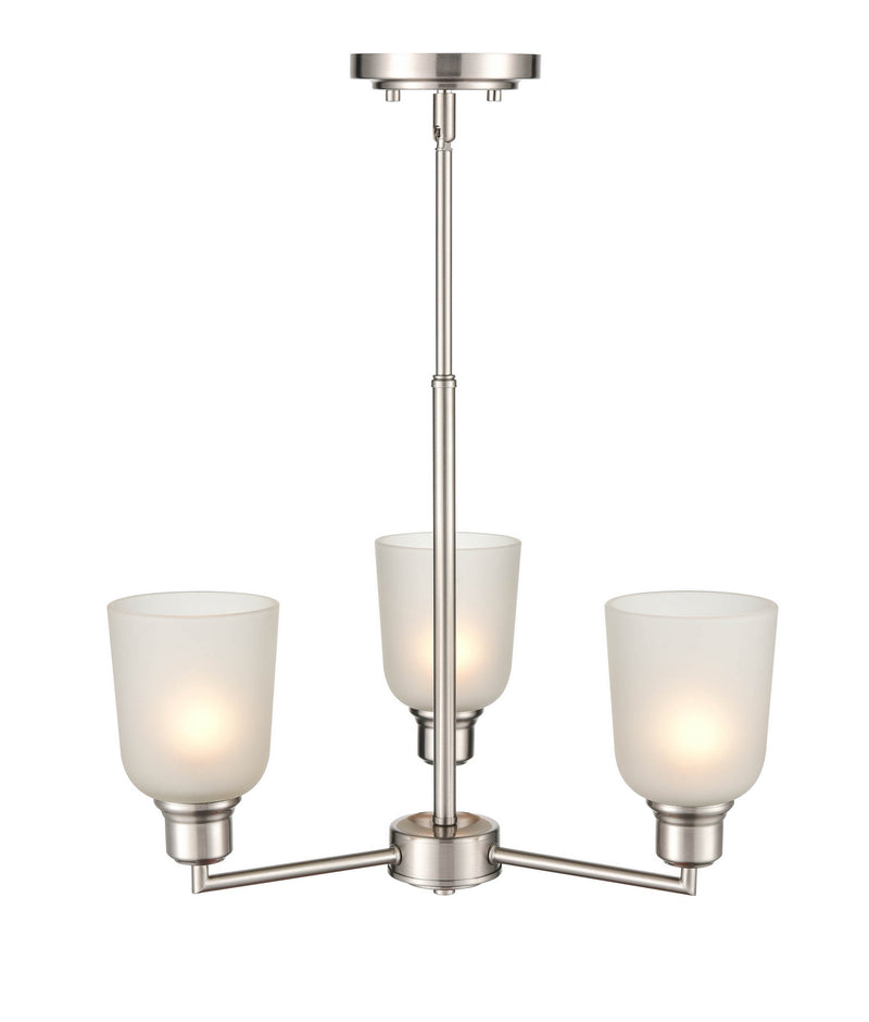 Millennium 2813-BN Three Light Chandelier, Brushed Nickel Finish at LightingWellCo