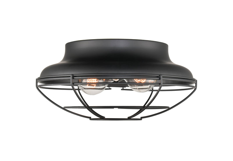 Millennium 5382-MB Two Light Outdoor Flush Mount, Matte Black Finish at LightingWellCo