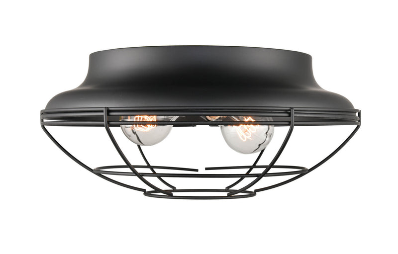 Millennium 5384-MB Two Light Outdoor Flush Mount, Matte Black Finish at LightingWellCo