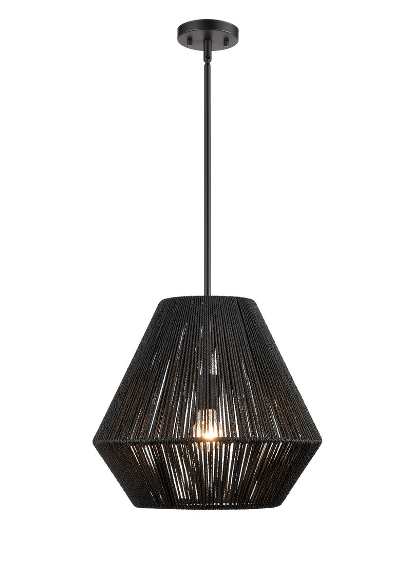 Millennium 9022-MB One Light Pendant, Matte Black Finish at LightingWellCo