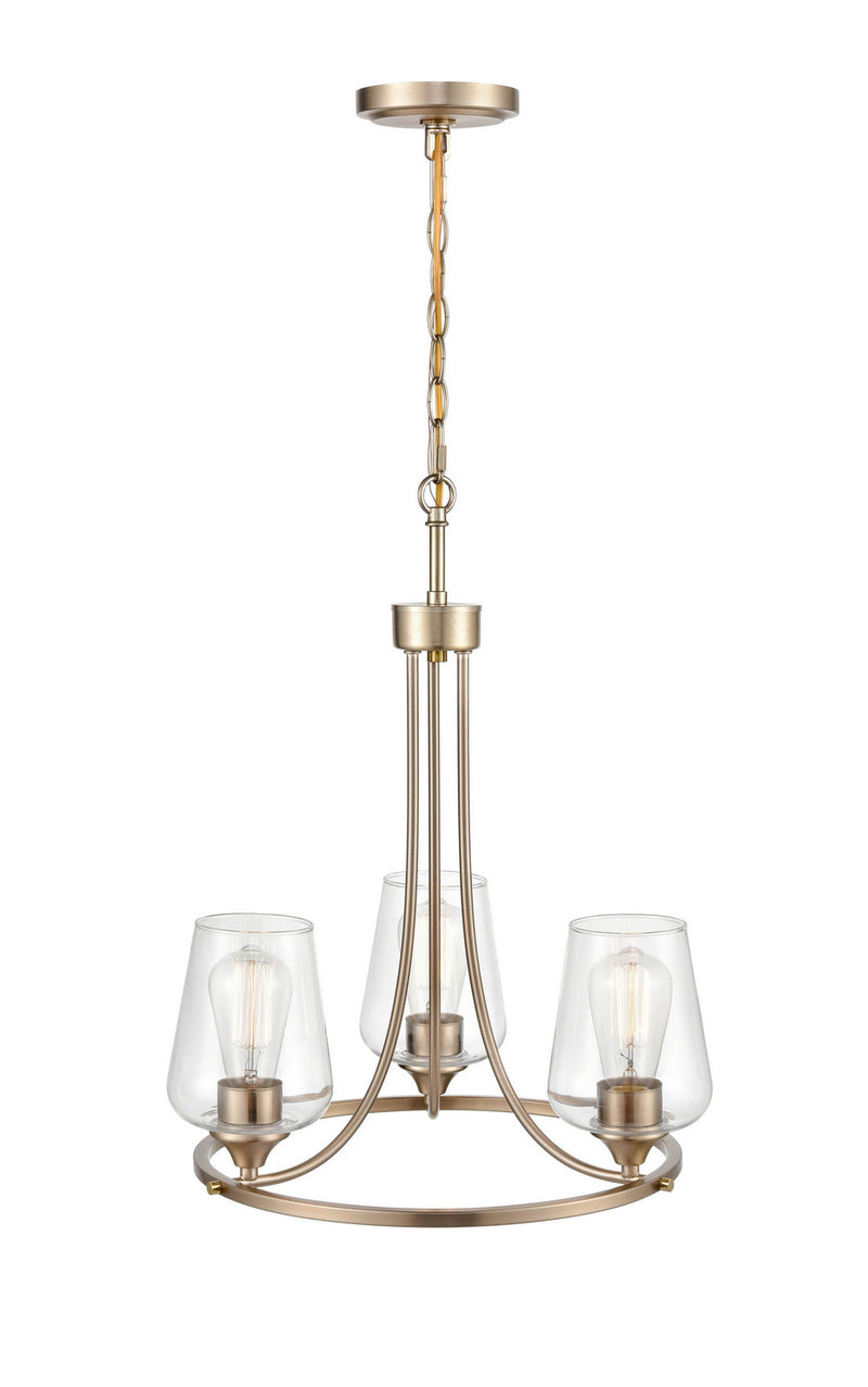 Millennium 9723-MG Three Light Chandelier, Modern Gold Finish at LightingWellCo