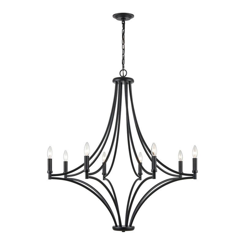 ELK Home 33437/8 Eight Light Chandelier, Satin Nickel Finish - At LightingWellCo