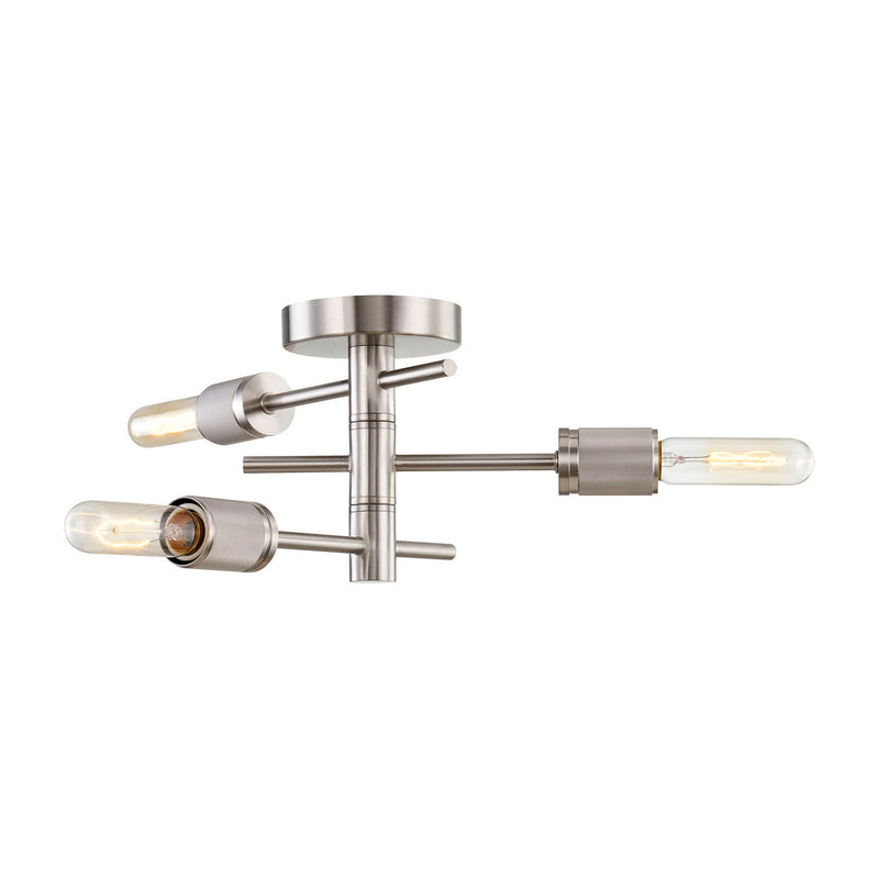 ELK Home 47665/3 Three Light Semi Flush Mount, Satin Nickel Finish-LightingWellCo