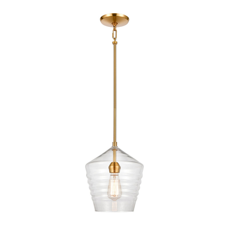 ELK Home 69255/1 One Light Mini Pendant, Satin Brass Finish-LightingWellCo