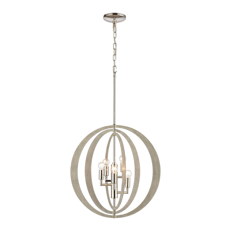 ELK Home 82066/5 Five Light Chandelier, Polished Nickel Finish - At LightingWellCo