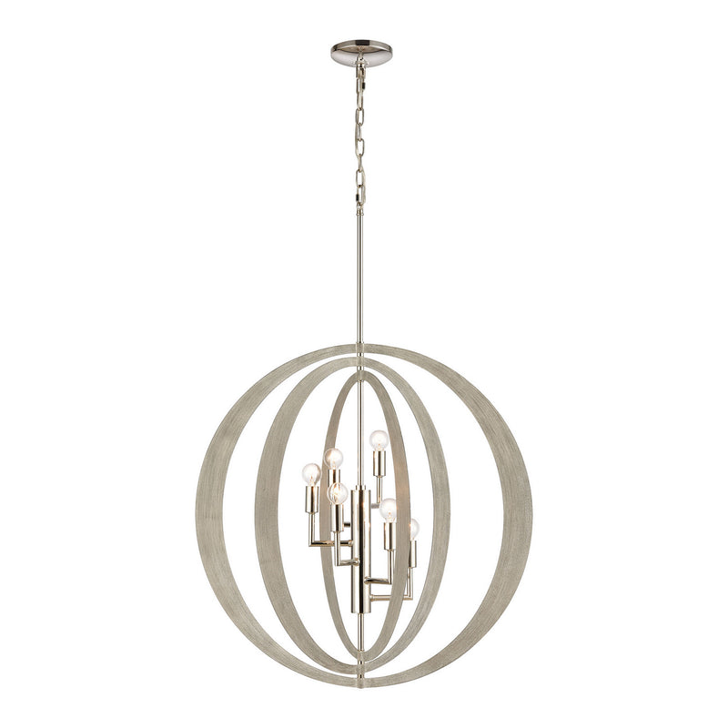 ELK Home 82067/6 Six Light Chandelier, Polished Nickel Finish - At LightingWellCo