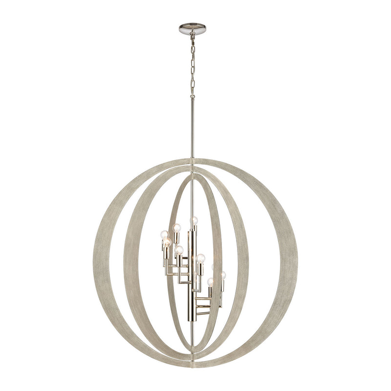 ELK Home 82068/9 Nine Light Chandelier, Sandy Beechwood Finish-LightingWellCo