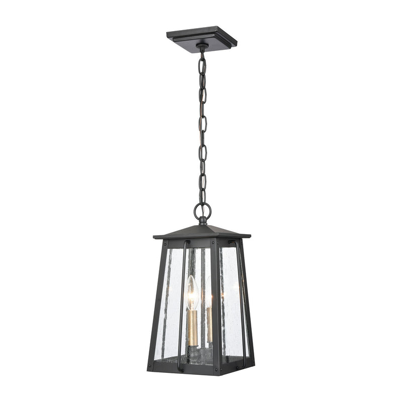 ELK Home 83405/2 Two Light Hanging Lantern, Matte Black, Natural Brass Finish - At LightingWellCo