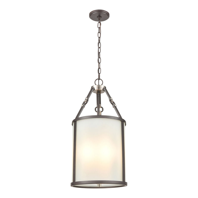 ELK Home 83444/3 Three Light Pendant, Espresso Brown, Satin Nickel Finish - At LightingWellCo