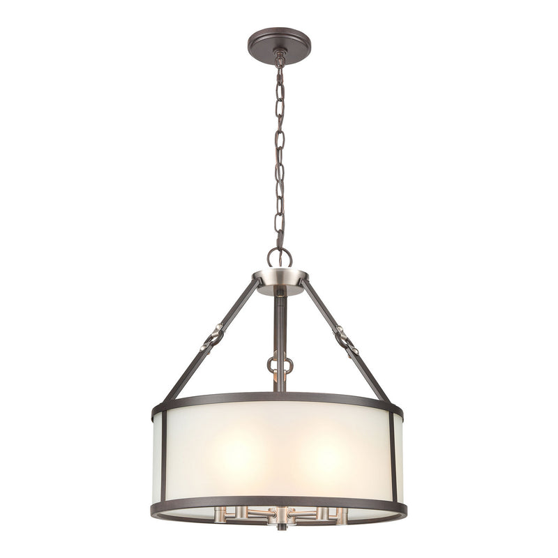 ELK Home 83446/5 Five Light Chandelier, Espresso Brown, Satin Nickel Finish - At LightingWellCo