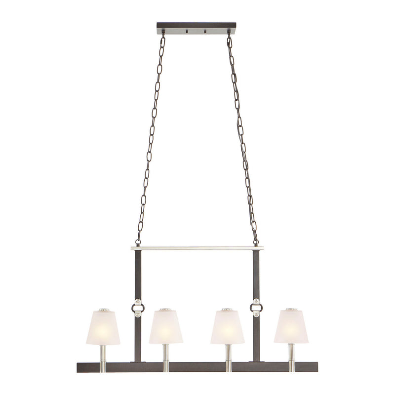 ELK Home 83447/4 Four Light Island Pendant, Espresso Brown, Satin Nickel Finish - At LightingWellCo