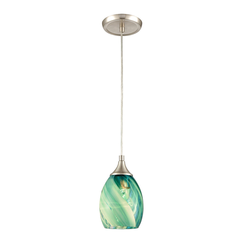 ELK Home 85351/1 One Light Mini Pendant, Satin Nickel Finish - At LightingWellCo