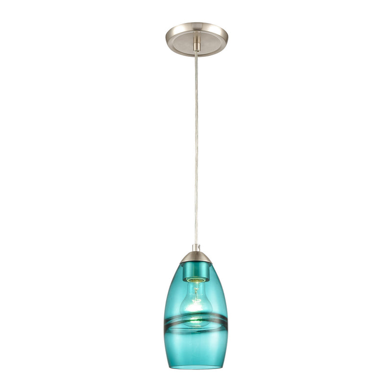 ELK Home 85361/1 One Light Mini Pendant, Satin Nickel Finish - At LightingWellCo