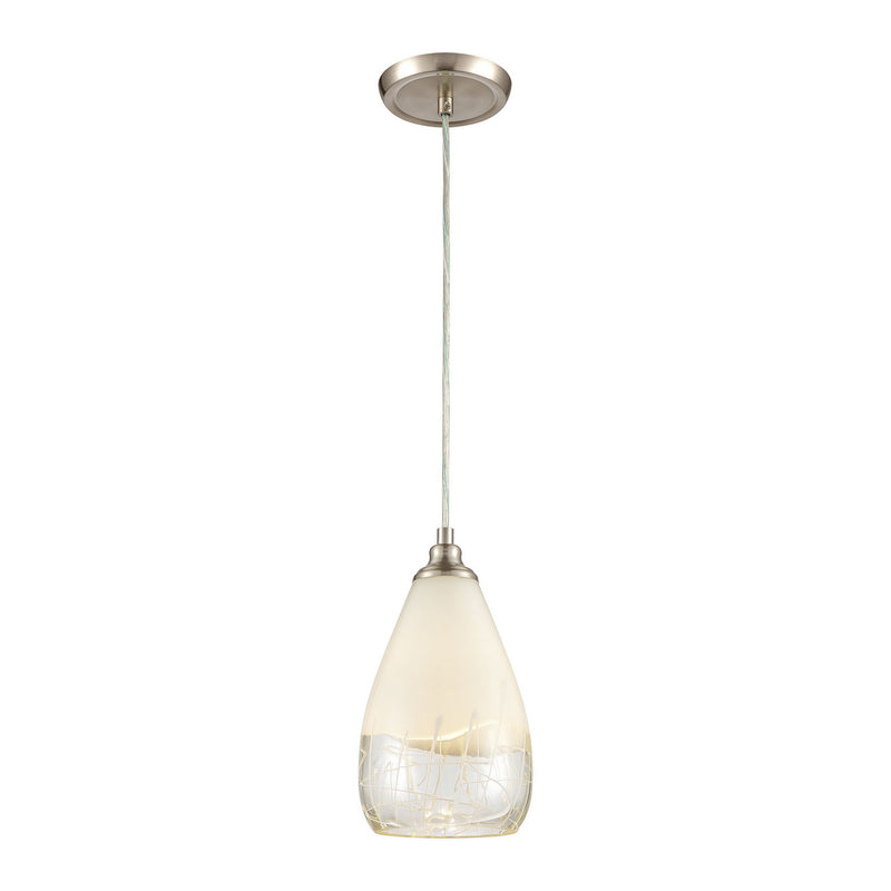 ELK Home 85371/1 One Light Mini Pendant, Satin Nickel Finish - At LightingWellCo