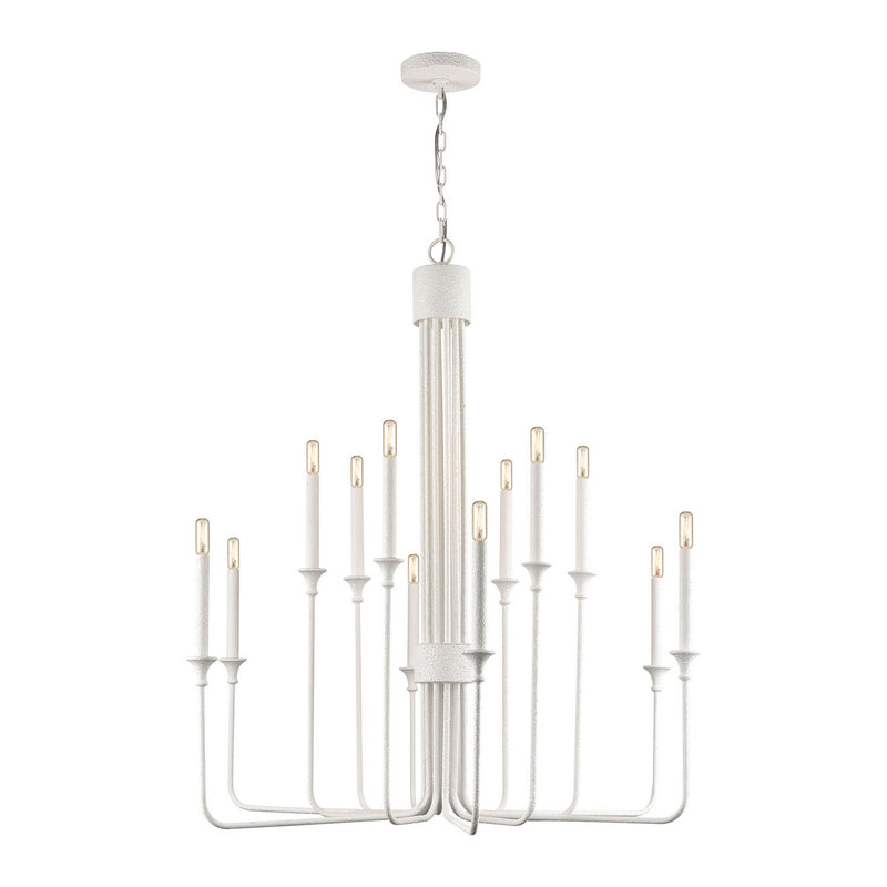 ELK Home D4657 12 Light Chandelier, Matte White Finish-LightingWellCo