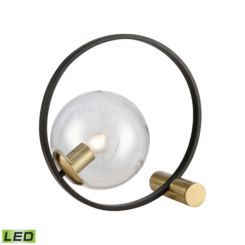 ELK Home D4703 One Light Table Lamp, Black, Honey Brass, Clear, Honey Brass, Clear Finish - At LightingWellCo