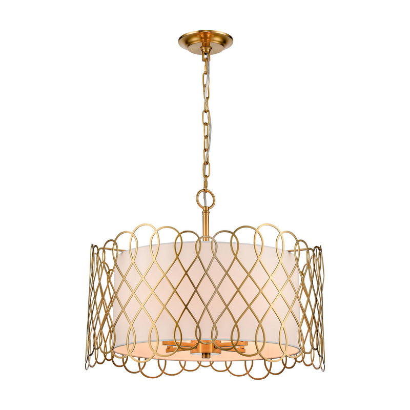 ELK Home H018-7251 Four Light Pendant, Satin Brass Finish - At LightingWellCo