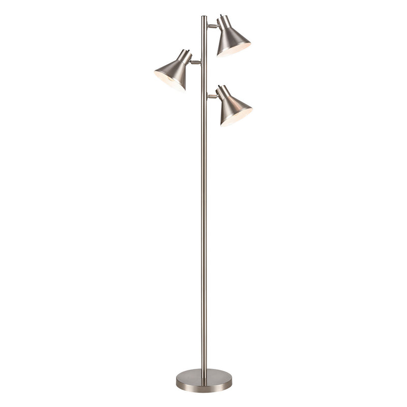 ELK Home S019-7279 Three Light Floor Lamp, Satin Nickel Finish - At LightingWellCo