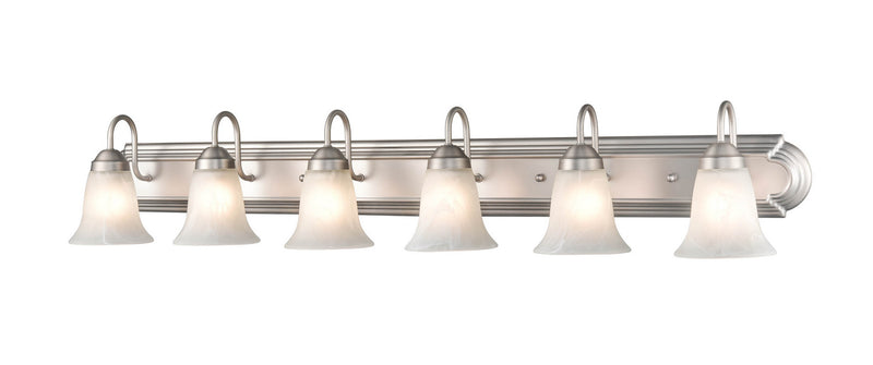 Millennium 4286-SN Six Light Vanity, Satin Nickel Finish at LightingWellCo